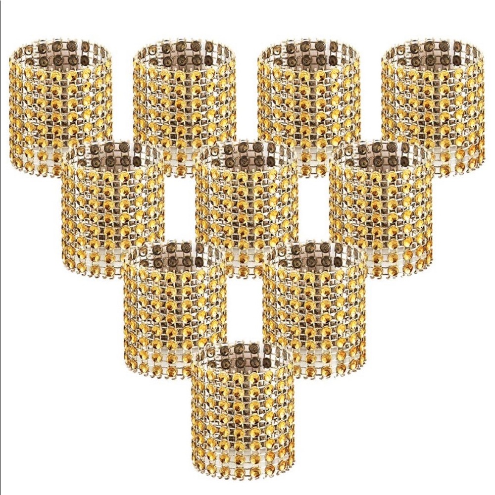 Accmor 6 Gold Napkin Ring Buckles Table Decoration
